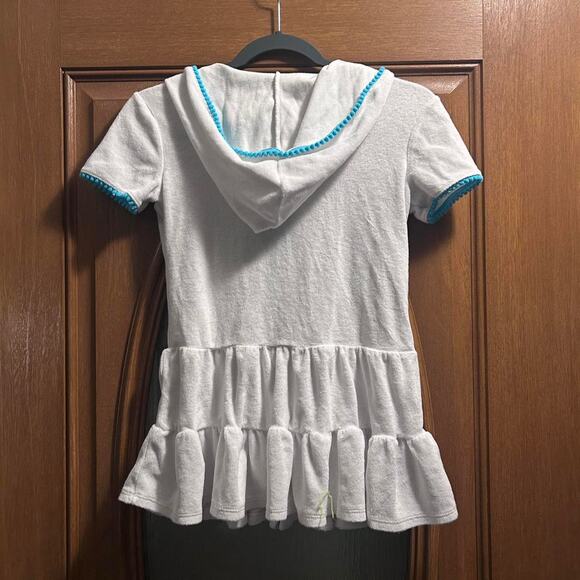 White and blue swim cover up Cat & Jack size 8 EUC - Picture 2 of 3